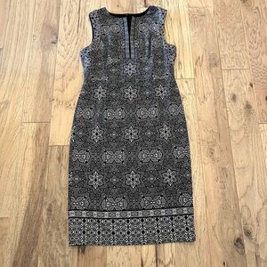 Chicos black and white patterned sleeveless dress